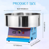 1030W Electric Cotton Candy Maker, Stainless Bowl for Events