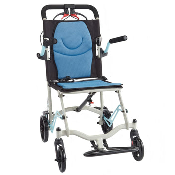 Garvee Lightweight Wheelchair with Locking Handbrake, Portable Folding Transport Wheelchair with Removable Flip Armrests & Swinging Footrests, Load Weight Up to 220 LB, for Travel, Camping, Airplane