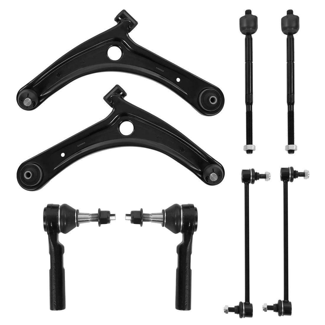 8pc Front Steering Kit: Control Arms, Ball Joint, Tie Rod