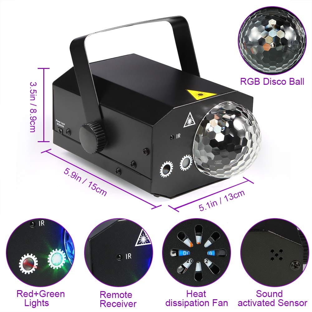 GARVEE Party Lights 2 in 1 Strobe Lights Disco Ball Lights for Party Birthday Club